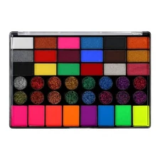 Bowitzki 42 Colors Water Based Face Paint Kit for Kids Party Glitter Xmas GIFT