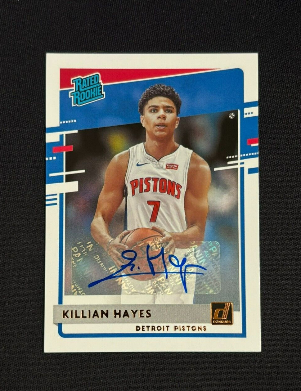 2020-21 Panini Donruss Killian Hayes Rated Rookie Auto #204 RC Detroit Pistons
