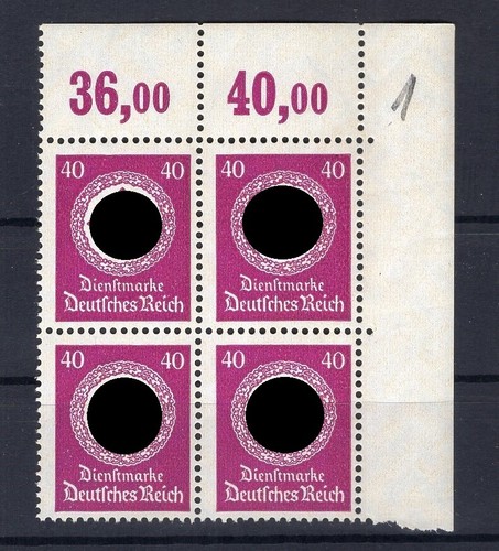 DR-DIENST 142 POR CORNER EDGE FOUR BLOCK Destro MNH Mint (y74310)
