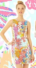 Lilly Pulitzer Ember Fishing For Compliments Vintage Dobby Lace Shift Dress