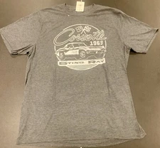 New Men’s CORVETTE 1963 STINGRAY Retro Gray T-shirt Large GM General Motors
