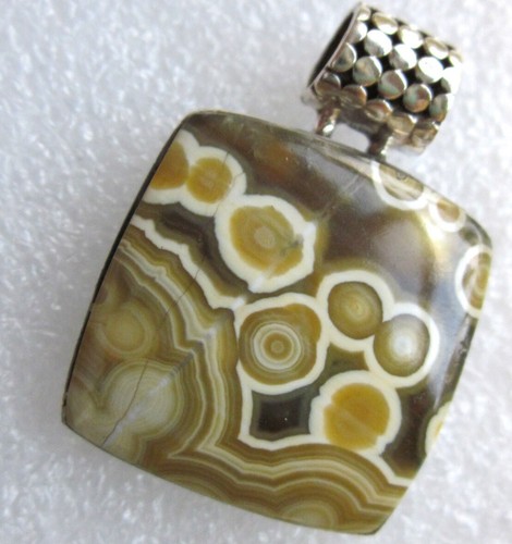 OCEAN JASPIS Anhänger *34x25mm* 925 Sterling Silber TRAUMHAFT Ozeanjaspis - Bild 2 von 2