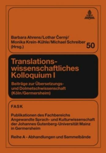 Thumbnail - Translationswissenschaftliches Kolloquium I Beiträge Zur Übersetzungs-
