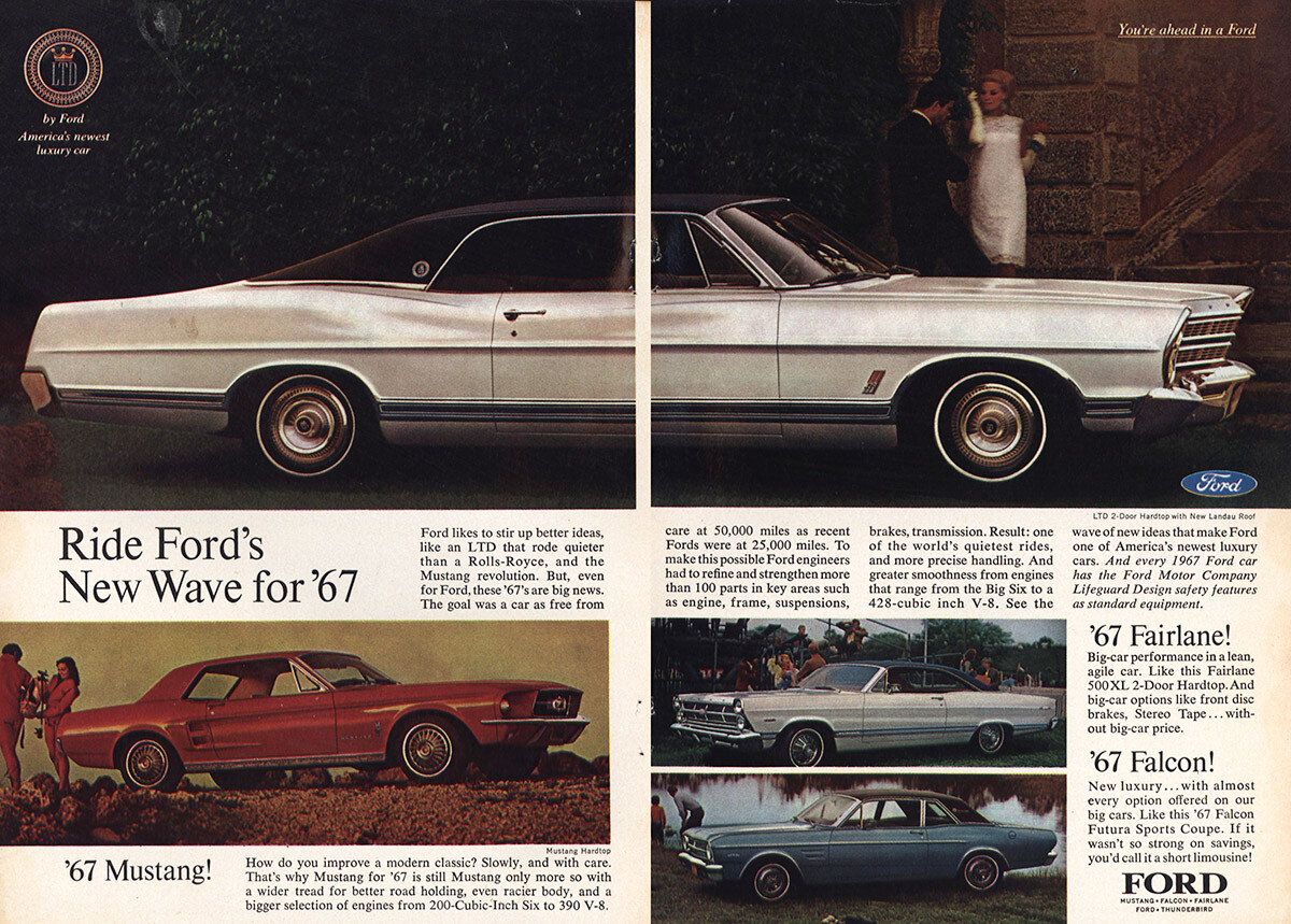 1967 Ford: Ride Fords New Wave Vintage Print Ad | eBay