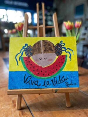 La vida es deliciosa Acryl Mexikanischer Maler Größe: 25 x 30 cm
