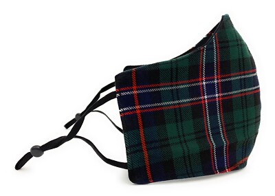 Scottish National Tartan Gesichtsmaske mit verstellbaren Trägern dreilagig 