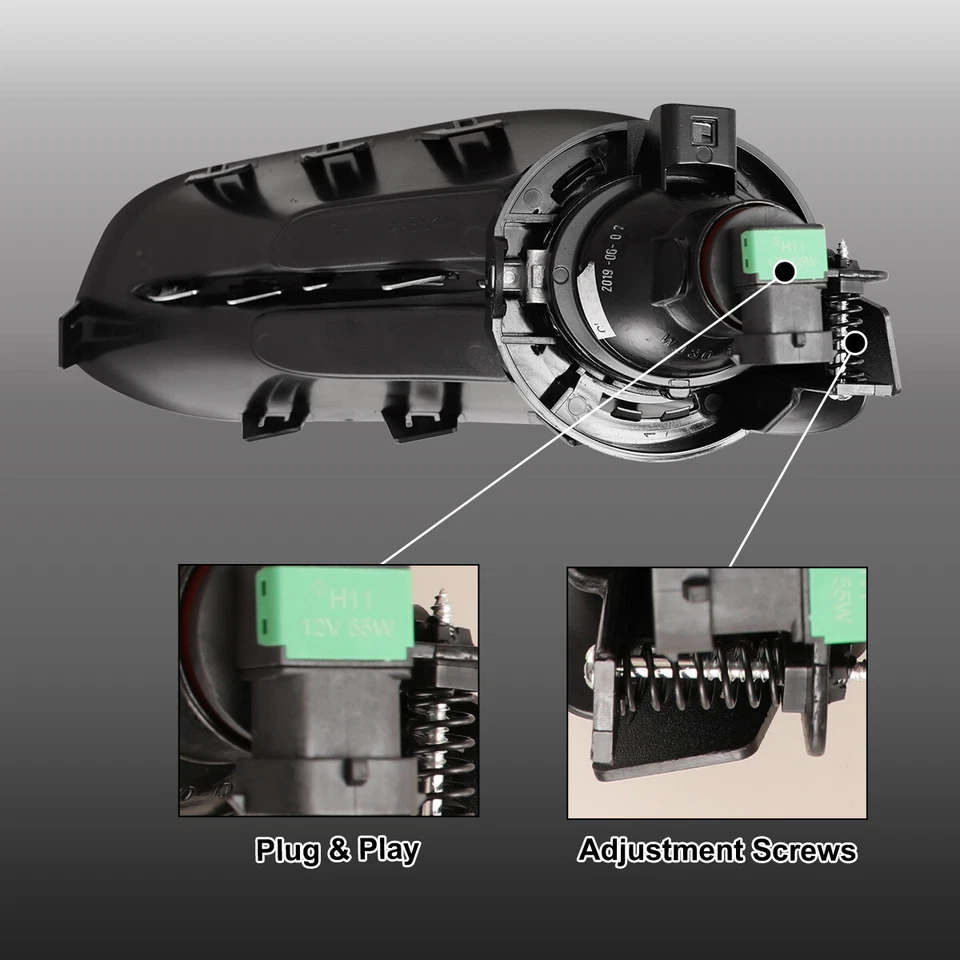 Fog Lights Driving Bumper Lamps W/Switch+Bulbs+Bezel Fit 2013-2016 Dodge Dart Foto 4 de 4