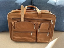 VTG Genuine Leather Laptop Satchel Briefcase Business Travel Attache Bag Handles