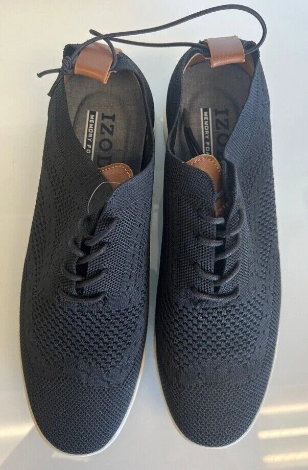 Izod Men's Breeze Casual Dress Shoes Knit Fabric -Black- Choose Size - Image 2 of 4