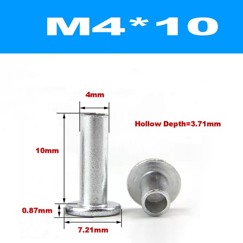 Aluminum Large Round / Flat Head Semi Hollow Rivet,Hollow Rivet, M2M2.5M3M4M5M6 - Picture 97 of 123