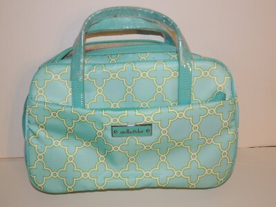 NEVER USED STELLA AND DOT AQUA COLOR ZIPPERED COMPARTMENTS & MAKEUP TRAVEL BAG