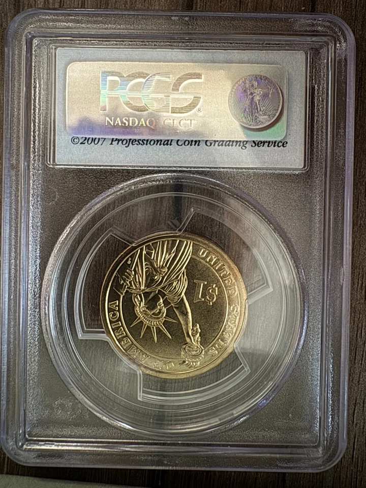 2007-D Madison Presidential Dollar PCGS MS-68 Satin Finish Pos. A - Image 2 of 2