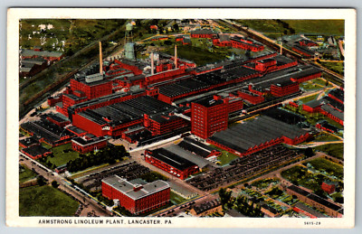 c1920s Armstrong Linoleum Plant Lancaster PA Antique Postcard