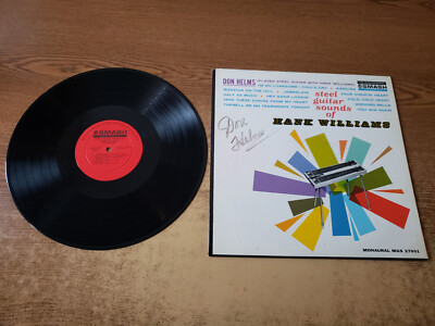 AUTOGRAPHED 1960s VG+ Don Helms   Steel Guitar Sounds Of Hank Williams LP33