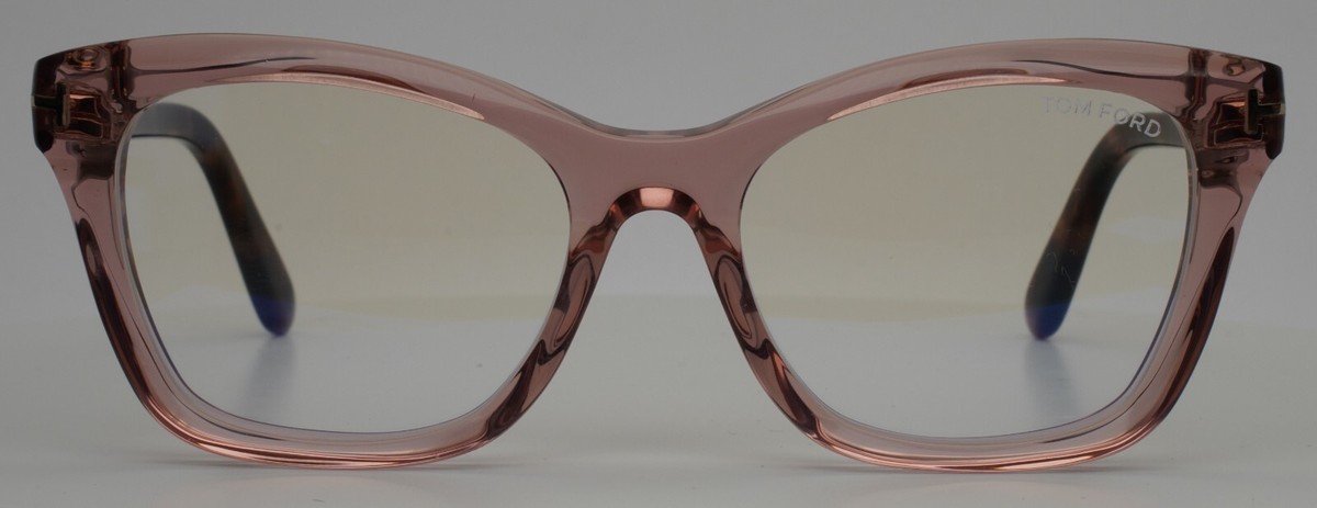 TOM FORD TF5909-B 072 Transparent Pink Womens Cat Eye Eyeglasses