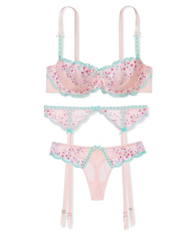 Victoria's Secret Dream Angels unlined bra set embroidery panties Cherry Blossom - Picture 48 of 50