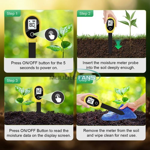 0-99%RH Soil Moisture Detector Tester LCD Soil Water Analyzer Meter Gardening - Picture 7 of 19