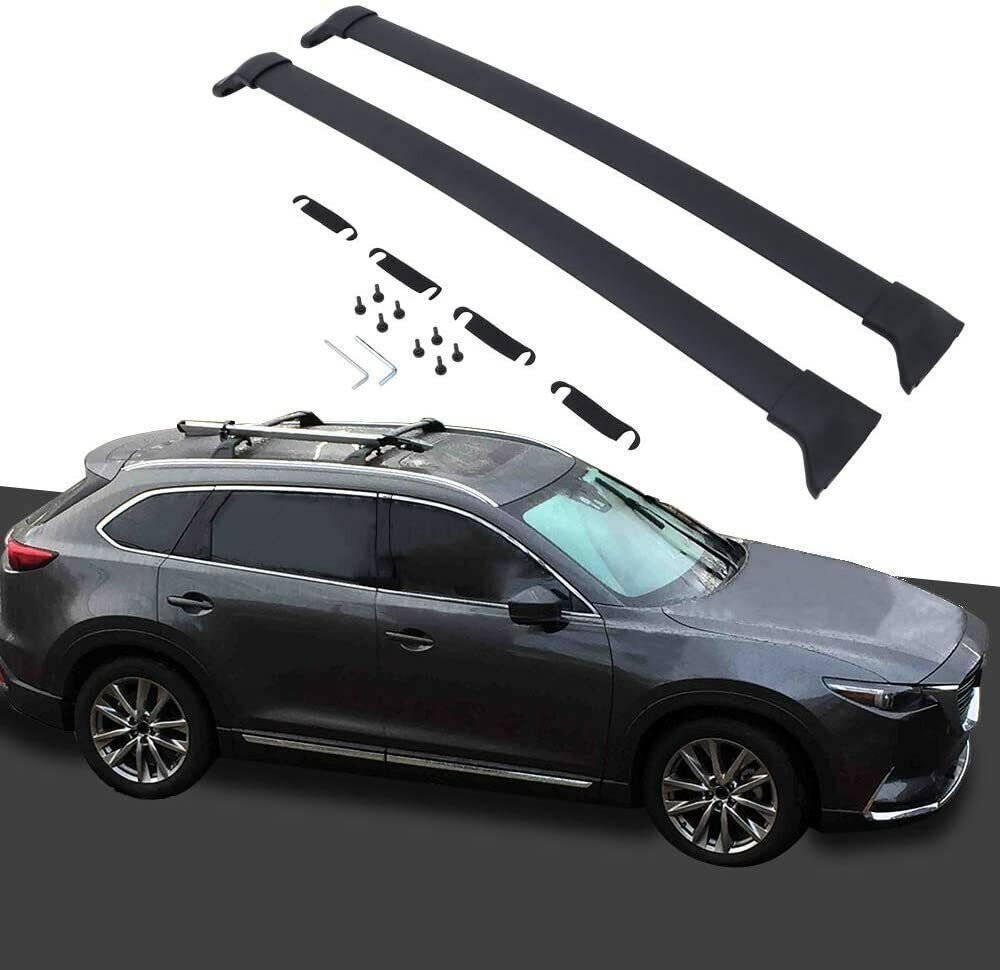 2Pcs Fits For Mazda- CX-9 CX9 2016-2024 Roof Rail Racks Cross Bars