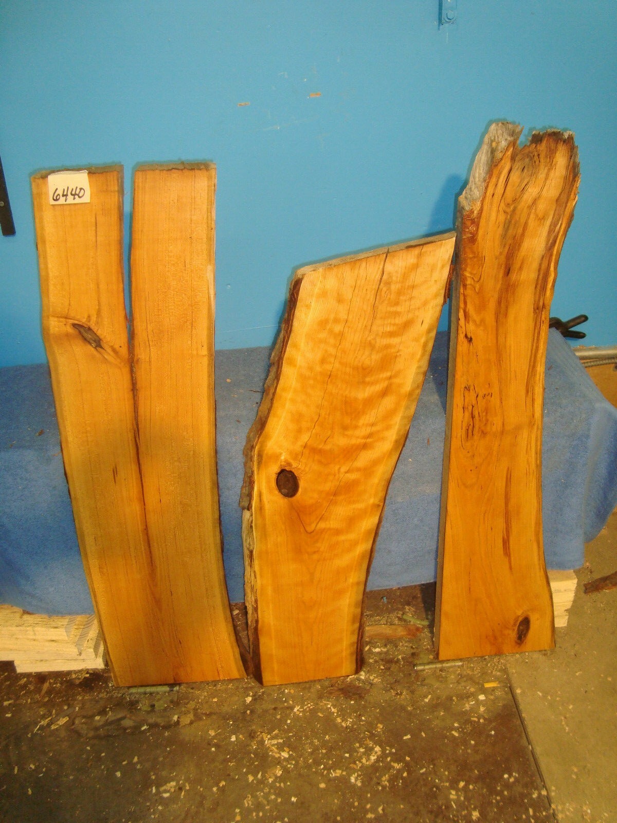6440 3, Live Edge wild black Cherry Slabs rustic natural edge wood