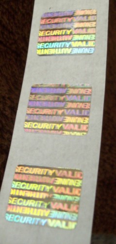 100 sellos adhesivos evidentes de 5/8"" x 3/4"" con etiqueta de holograma de seguridad SVAG - Imagen 2 de 2