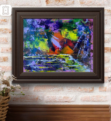 Messa Art ''Mountain Lake'' 11x14 Canvas Expressionism Abstract Design Home Art