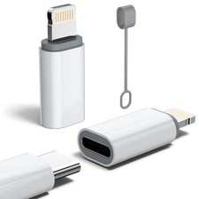 2 Pack Apple MFi Certified 27W USB C to Lightning Adapter Fast Charging White
