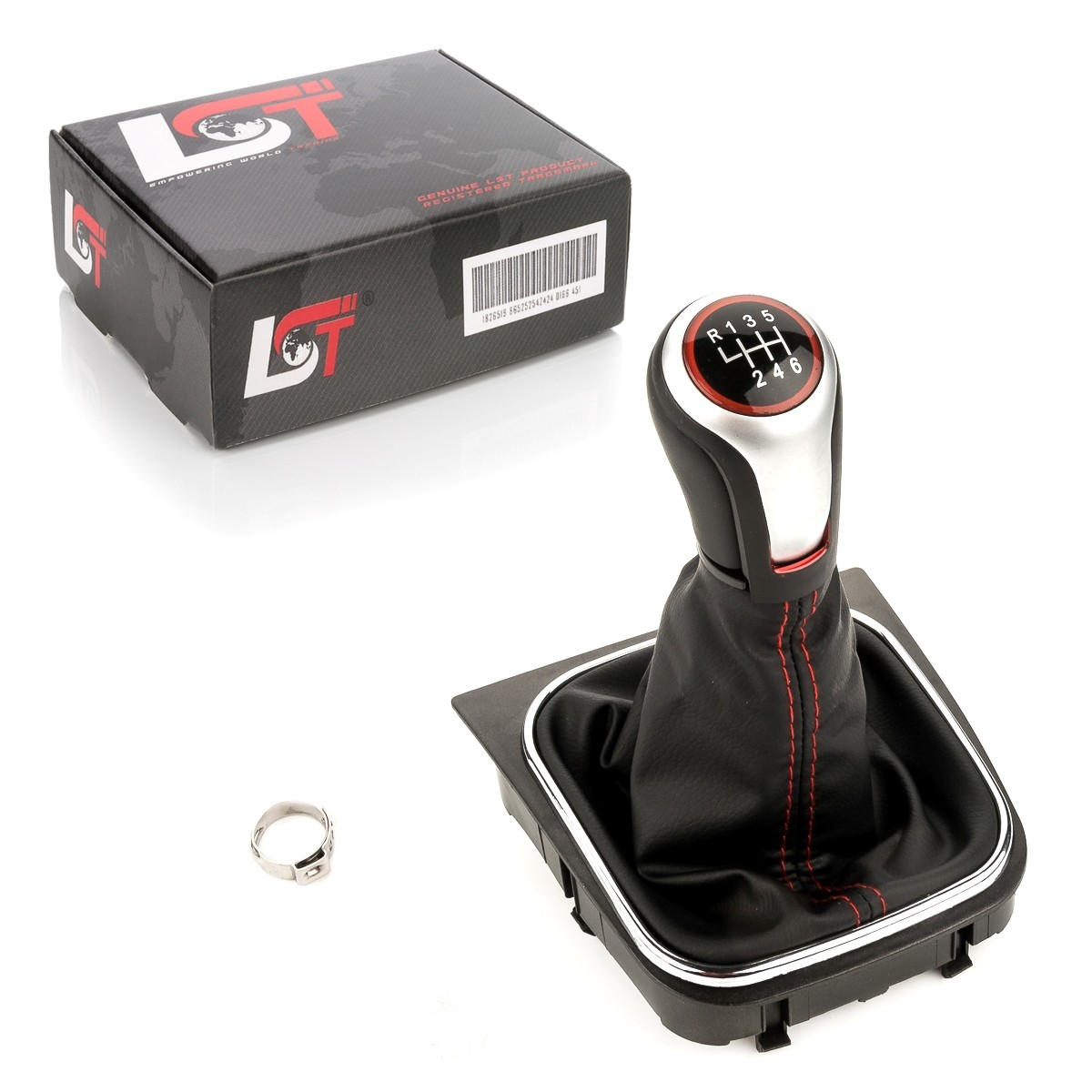 6 Gear Shift Knob Shift Boot Manual Red 1K0711113BH For VW Golf V VI 5 6 5K AJ