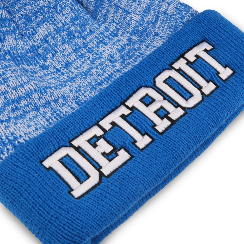 Detroit Football Team Knitted Winter Pompom Hat Cuffed embroidery Beanie - Image 4 of 4