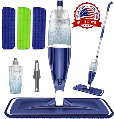 Trapeador de microfibra en aerosol con 3 almohadillas lavables y reutilizables
