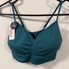 Jockey Generation Teal Green V-Neck Seamfree Stretch Cami Strap Bralette