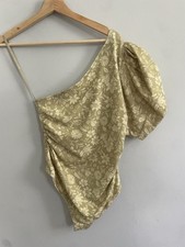 Free People Somethin Bout You One Shoulder Floral Bodysuit Cactus Combo Sz M