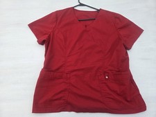 Cherokee LUXE Sport Scrub Top Womens Sz XL Red Medical Nurse Work