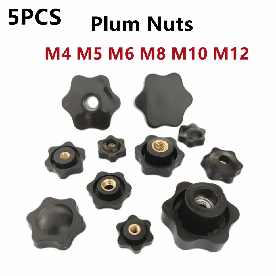 M4M5M6M8M10M12 Clamping Nuts Plastic Female Thread Handle Star Knob Thumb Screws - Image 2 of 4