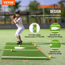 Baseball Softball Hitting Batting Mat  10' x 3.8' Indoor/Outdoor  Anti-Slip An