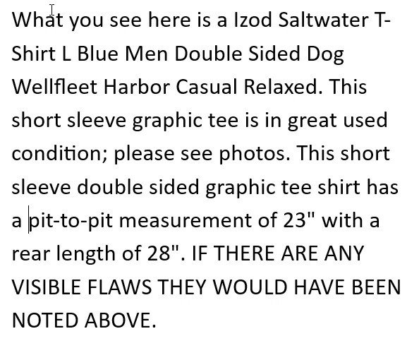Camiseta IZOD Agua Salada L Hombres Perro Gráfico Wellfleet Harbor Doble Cara Algodón Foto 2 de 4