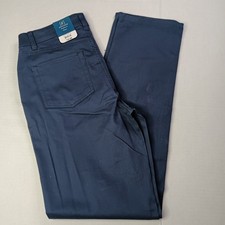 George NEW Men's Premium 5 Pocket Stretch Straight Leg Pants Size 30x32 Blue