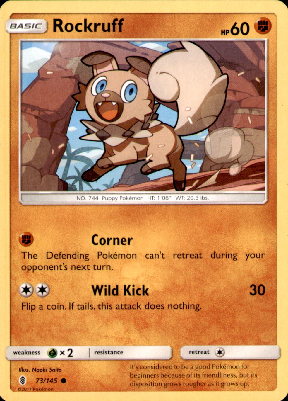 Rockruff Common SM - Guardians Rising 73/145 NM