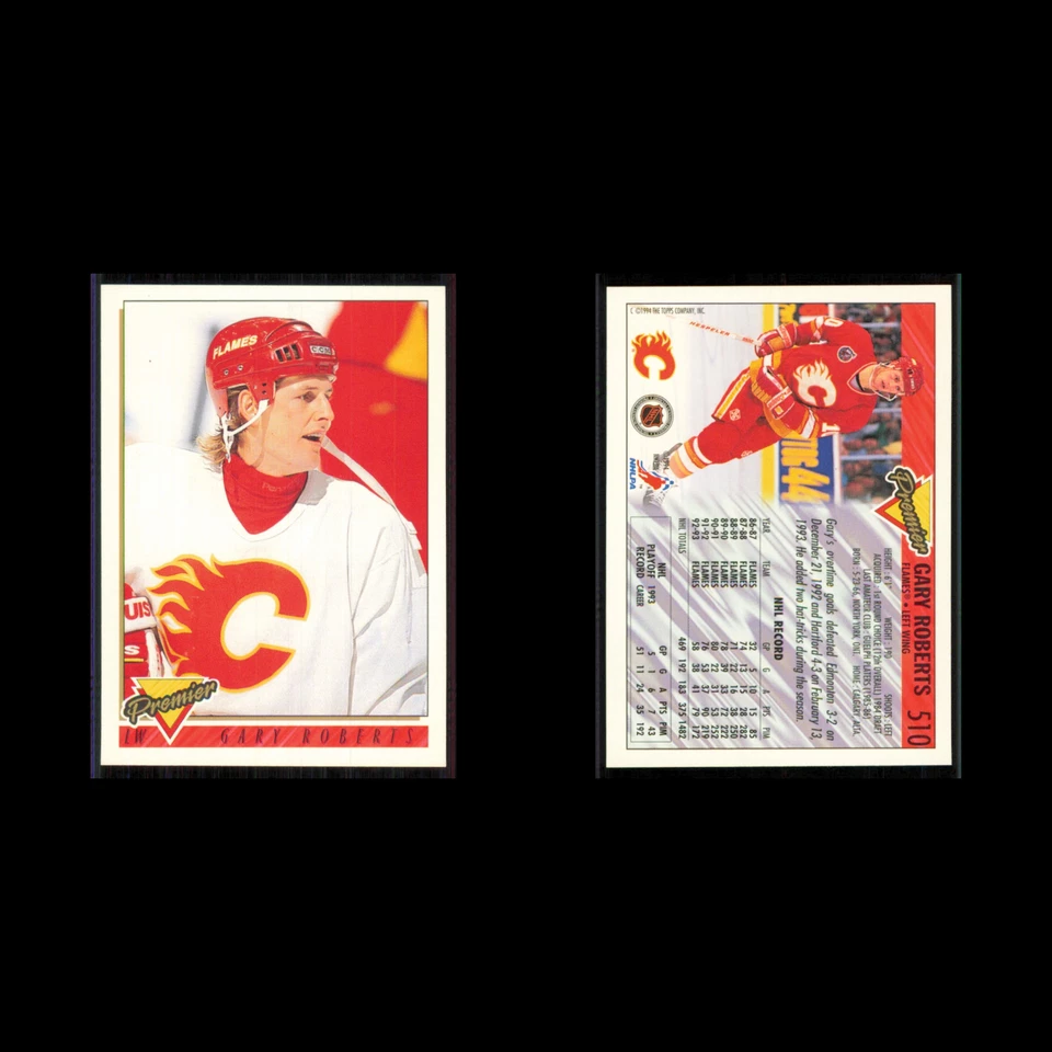 Gary Roberts #510 1993 Topps Premier Calgary Flames Hockey Card NHL NM - Image 3 of 3