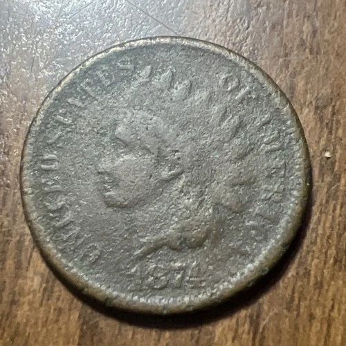 *Friday’s Deal* 1874 Indian Head Cent Penny  Nice Details “Actual Coin Pictured"