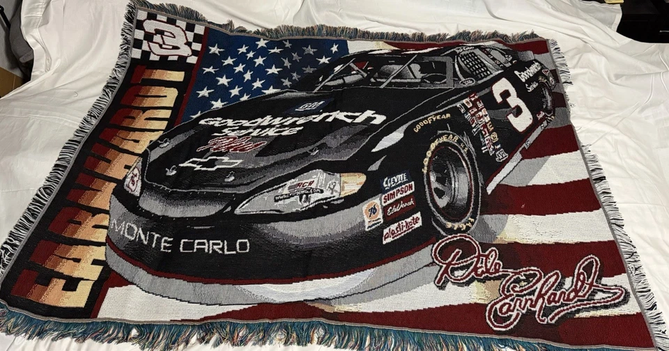 Manta tapiz tejida NASCAR Dale Earnhardt Sr #3 Nwest Company 57x46 nueva Foto 2 de 4