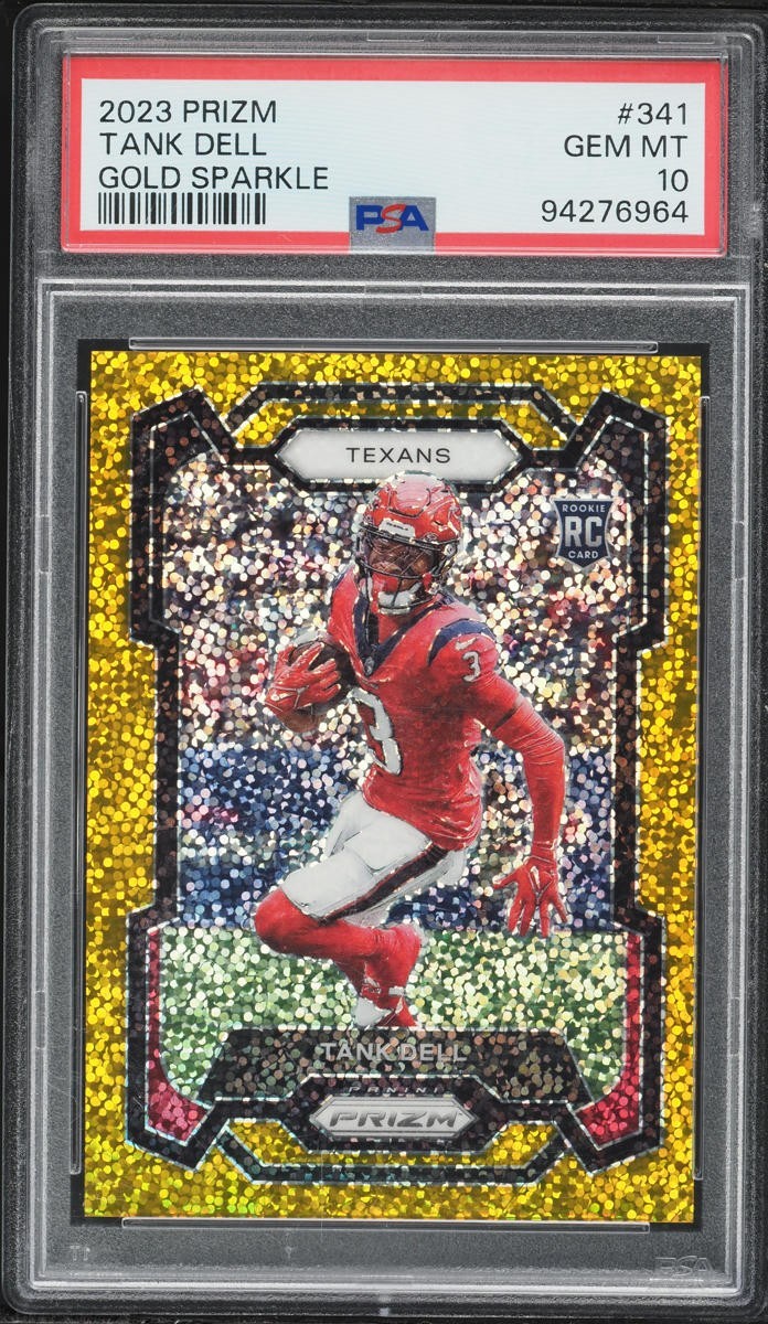 2023 Panini Prizm Gold Sparkle #341 Tank Dell 1/24 RC ROOKIE PSA 10 Texans