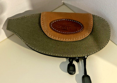 FIELD & STREAM green canvas double zip clamshell sunglasses eyeglasses case belt