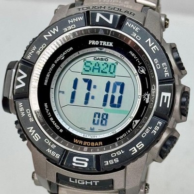 CASIO PROTREK PRW-3500T Tough Solar Titanium Metal Band Watch