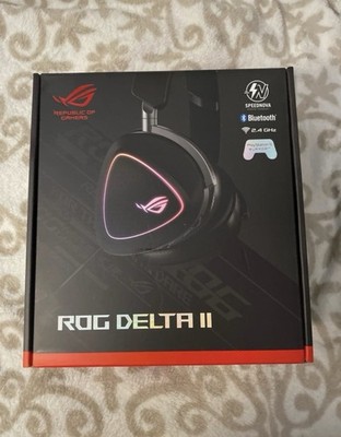 ASUS ROG Delta II Wireless Gaming Headset Bluetooth 2.4GHz Boom Mic Black