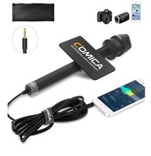 COMICA HRM-S Handheld Interview Microphone for Smartphone, 3.5mm TRRS Cardioi...