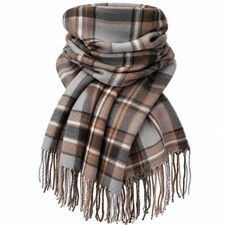 Fall Winter Tartan Plaid Scarf for Women Men, Oversize Blanket Shawl Wrap