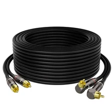 RCA Cable 20 FT, 90 Degree Right Angle 2RCA to Stereo Audio Cable, 20FT 