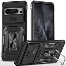 For Google Pixel 8 PRO 5G Case Sliding Camera Lens Shockproof Ringstand Cover