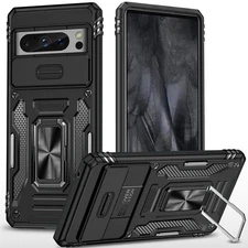 For Google Pixel 8 PRO 5G Case Sliding Camera Lens Shockproof Ringstand Cover