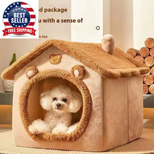 House Style Pet Bed for Small Dogs  Cats - All Season Removable Washable Dog Ho